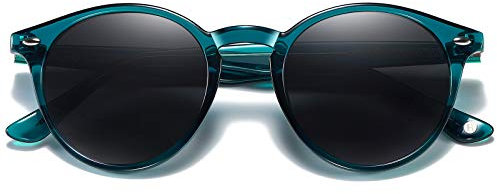 H HELMUT JUST Gafas De Sol para Hombre Redondas Polarizadas Vintage TR90 y Patilla de Acetato Unisex