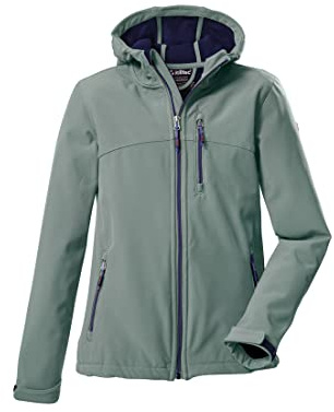 Killtec Mädchen Softshelljacke Softshell Jacke mit Kapuze Girls Softshelljacke wasserabweisend 00729-blaugrün 164