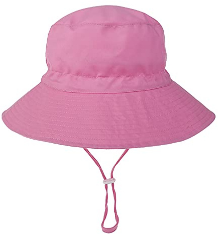 Emlivi Unisex Baby Sonnenhut Kleinkinder Kappe Mütze Fischerhut Strandhut Kinder Stern Hüte Für Mädchen Jungen Sommerhut UV Schutz UPF 50+, (Rosa 3-6 Jahre)