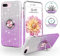 SouliGo iPhone 7 Plus Hülle, iPhone 8 Plus Hülle Glitzer, iPhone 7/8 Plus Handyhülle Silikon Case Cover mit 360 Grad Ring Halter Ständer stabil Kratzfest Hülle für iPhone 7 Plus/8 Plus Bling Violett