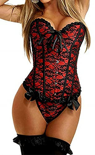KUOSE Damen Sexy Floral Korsett Bauchweg Vollbrust Corsage Top Übergrößen