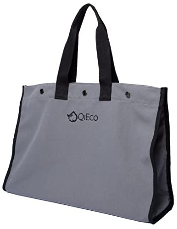 QiEco 'One’ Tote Bag (Stone Grey Edition) Unisex (made from Recycled Plastic Bottles) (Grey)