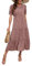 GRECERELLE Womens Summer Midi Dress Floral Print Boho Dress Ruffle Puff Sleeve High Waist A-Line Casual Boho Cocktail Holiday Beach Long Dress for Ladies (LD Pink, M)