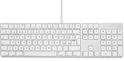 LMP - Italienische Tastatur (QWERTY) USB-C mit Ziffernblatt, obere Abdeckung aus Aluminium und 1 USB-C Port - Silber - Kompatibel mit Mac und iPad