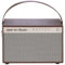 AKAI Retro Bluetooth Lautsprecher mit Leder-Optik mit Griff - Tragbare Bluetooth 5.0 Speaker Box für Indoor & Outdoor im Vintage Look, USB, Aux-In, Braun