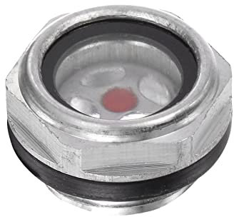 sourcing map Air Compresseur Huile Niveau Jauge Vision Verre 1/2 Mâle Fileté Aluminium Organique Verre Liquide Indicateur Vision Fenêtre