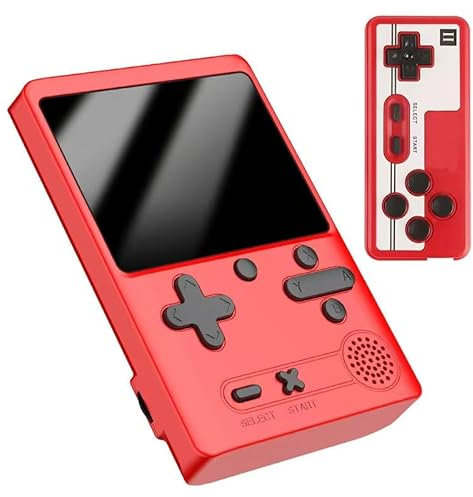 Console de jeu portable rétro avec écran de 3,0 et manette de jeu - 500 jeux FC classiques intégrés, prend en charge la connexion de la télévision et de deux joueurs (rouge)