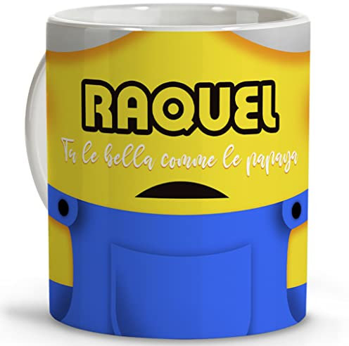 LolaPix Tazza personalizzata con nome/testo. Regali personalizzati per tifosi. Vari disegni e colori interni. MINONS