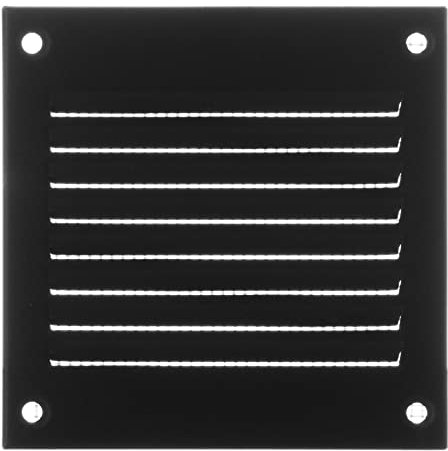 Steinberg14 Griglia di Ventilazione Rettangolare 100x100 mm - Griglie di Aerazione in Metallo Antracite - Serranda di Scarico dell'aria con Zanzariera - Copri Bocchetta Interna a Parete e a Soffitto