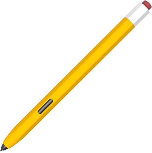 LOVE MEI Funda de silicona con diseño retro clásico compatible con Samsung Galaxy Tab S6 Lite S Pen Case Cover Funda antideslizante agarre suave (amarillo)