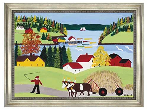 Lasite Maud Lewis Leinwandbilder Kunstdruck Bilder Reproduktion Leinwanddruck Bilder Leinwand Gemälde Wanddekoration gerahmt fertig zum Aufhängen Vintage Silvery（60x84cm） 24x33inch