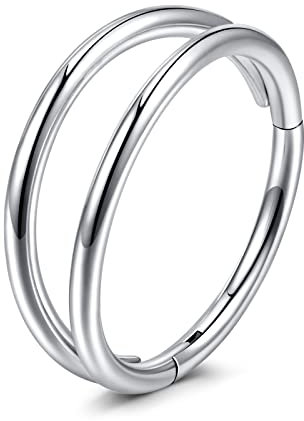 VFUN 18G 6MM 316L Edelstahl Nasenpiercing Septum Piercing Nasen Piercing Nase Conch Piercing Ring Damen Segmentring Ohrring Helix Daith Tragus Piercing Ohr Silber