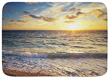 Fußmatte Harmonie Horizont Urlaub Meer Landschaft Komposition Welle Strand Heiß Natur Wasser Himmel Sonne Meer 40X60Cm Fußabtreter Dauerhaft Waschbar Saugstarke Türmatte Für Außen Flur