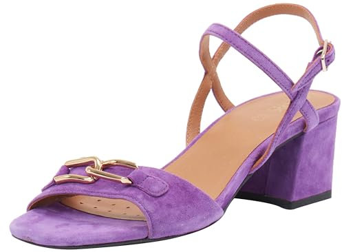 Geox D New Eraklia 50, Sandalo con Tacco Donna, Viola, 37 EU