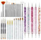 EUDUQ 31 Stück Professionelle Nagel Pinsel Set, Dual-Ended Nagelpinsel,Pinsel für gelnägel,Acryl Nail Art Pen,Nail Art Dotting Tools,Nail Brush für DIY Nagelkunst Salon Design