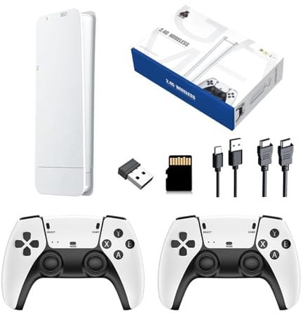 POFET Retro Game Stick Wireless Rivisita la Console di Gioco Classica con Scheda Integrata da 64 GB Console di Gioco USB Super Wireless Plug And Play TV Stick con 2 Controller