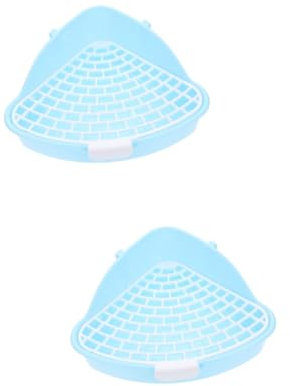 minkissy 2pcs Box Pet Toilet Litter Box Corner Litter Tray for Rabbit Pads Easy to Clean