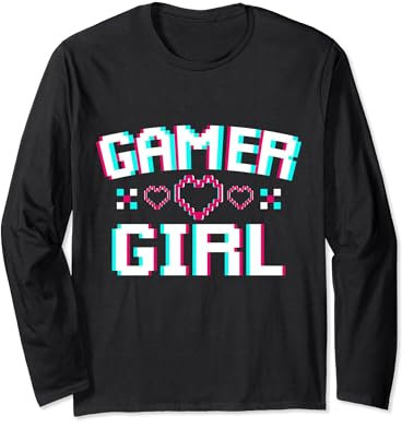 Gamer Girl Gaming Computer Konsole UwU Kawaii Langarmshirt