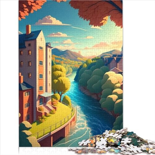 Wonderful World Puzzle Für Erwachsene, 1000 Teile, Familientreffen, DIY-Holzpuzzle, Familienaktivität (Größe 75X50cm)