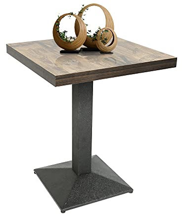 OHMG Bartisch, industriell, Retro, 60 x 60 x 75 cm, quadratisch, aus Metall und Holz, für Küche und Bistro (1)