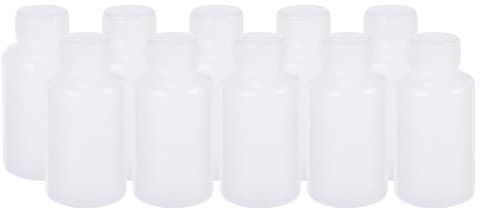 PATIKIL 50 Stück 50 ml Kunststoff Flasche, PE Weithalsflasche Rundflaschen mit Schraubverschluss für die Aufbewahrung von Labormedien, Reagenzien, undurchsichtiges Weiß