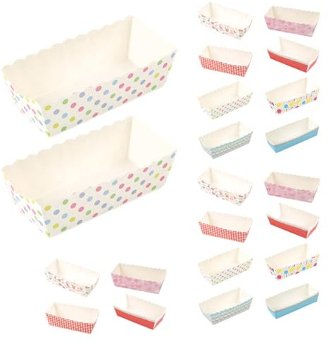 Yililay Paper Loaf Pan 100Pcs 3.15x1.18x1.38inch Food Grade Heat Resistant Baking Tray Rectangular Waterproof Non-slip Bread Muffin Chiffon Cake Pans, Mini Loaf Pans Disposable