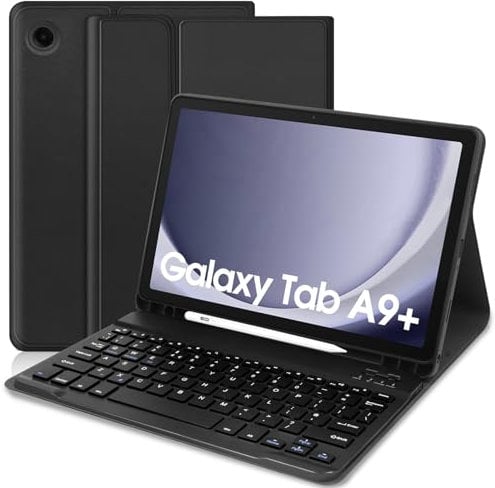 Keyboard Case for Samsung Galaxy Tab A9 Plus / A9+ 11 Inch 2023, Slim Cover with UK Layout Bluetooth Keyboard for Samsung Galaxy Tab A9 Plus 2023(SM-X210/X216/X218)