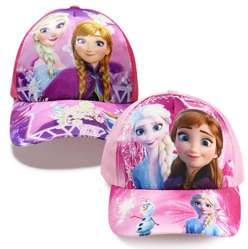 GERRIT Froze Basecap,ELSA Kinder,Kinder Cap mädchen,Cappy mädchen Anna ELSA Prinzessin,UV-Schutz,Modischste für Froze Geschenke Mädchen,für Outdoor Sports (2 pcs, 50-54cm)