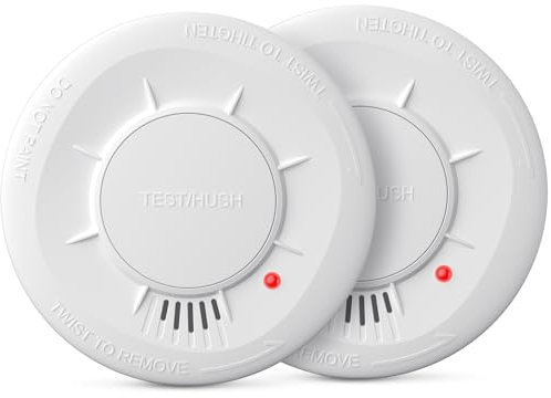Smoke Alarms for Home 2 Pack, LIORQUE Smoke Alarm 5-Year Battery Fire Alarm with Test/Silence Button, Photoelectric Fire Alarm Battery Operated