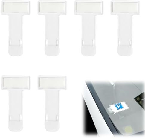 SRLWMYI 6 Pièces Clip pour Ticket de Parking,Clips Porte Carte Handicapé Pare Brise,Clips pour Tickets Auto-adhésifs pour Ticket de Parking.pour Ticket de Parking,Carte d'invalidité,etc.
