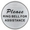 PATIKIL Please Ring Bell For Assistance Sign, 6ODx0.12T Self-Adhesive Warning Sign for Business Home Door Wall Window Office Entrance, Brushed Silver