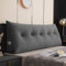MONDEX Rückenkissen, Lesekissen für Bett und Sofa, Keilkissen, Rückenpolster für die Wand, Sitzkissen, Wandkissen, groß mit waschbarem Bezug, Ideal zum Lesen, Fernsehen,Dark Gray,100cm