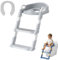 Toddler Toilet Seat Potty Training, Adjustable Potty Training Toilet Seat with Steps, Handle & Soft Cushion, Non Slip & Anti Splash, Foldable Potty Ladder Seat for Kids Child, Easy Assembly (Grey)