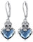 PARYFO Totenkopf Ohrringe 925 Sterling Silber Totenkopf Ohrring mit Blauer Kristall Totenköpfe Gothic Schmuck Totenkopf Geschenke für Männer Frauen Mädchen