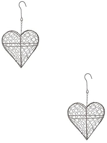 MUSISALY 2 Stücke Eisen Hängen Pflanzer Herz Form Dekorative Hängenden Korb Platzsparende Blumentopf Für