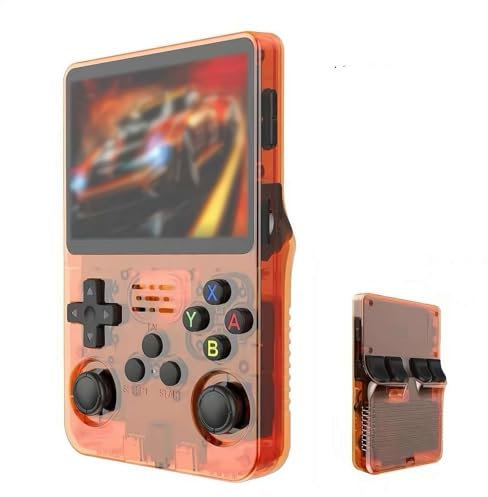 R36S - Consola de juegos de mano, reproductor de video de pantalla IPS de 3.5 pulgadas con 15000 juegos clásicos integrados de 64 G, consola de juegos retro con sistema dual de código abierto