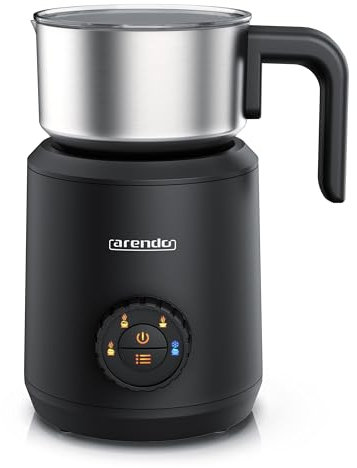 Arendo - Milchaufschäumer Induktion - Induktionsmilchaufschäumer elektrisch ohne Anbrennen – bis zu 400 ml - warmer und kalter Milchschaum – 4 Temperaturen – Milk Frother Kaffee Latte Cappuccino