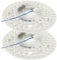 Foppla 2Pcs Ceiling Fan Led Light Replacement Kit 120V 18W Easy Install Round Ceiling Fan Light Kit with 3 Color Temperature for Home Garage Office