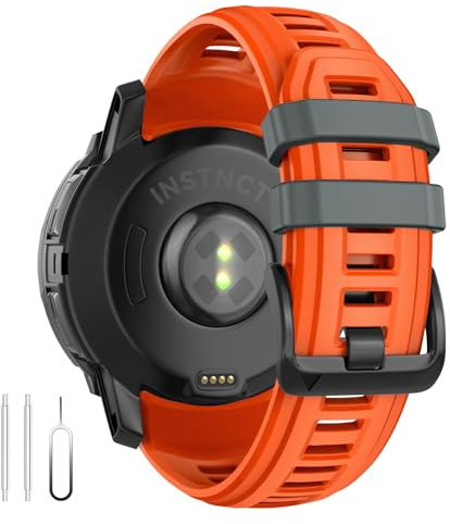 U-LIMVE Armband für Garmin Instinct 3 Amoled 50mm/Instinct 3 Solar 50mm | 26mm Silikon Ersatzarmband mit Schnellverschluss