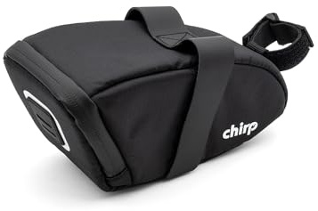 Chirp Tour Satteltasche L universelle Klettbefestigung Wasserabweisende Fahrradtasche reflektierende Elemente, Farbe:schwarz, Größe:1 Liter