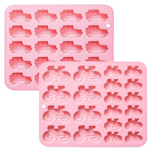 Silikonform für Fahrzeug- und Fahrradformen, rosa Bonbonform, 2er-Pack