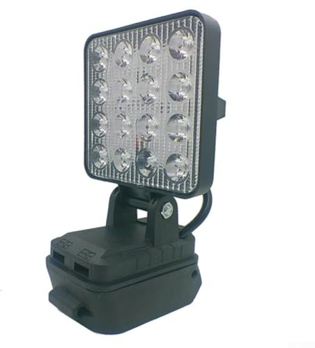 Luce da lavoro con 16 LED compatibile con Dewalt 18 V Li Ion Battery Job Site torcia elettrica per illuminazione esterna e interna