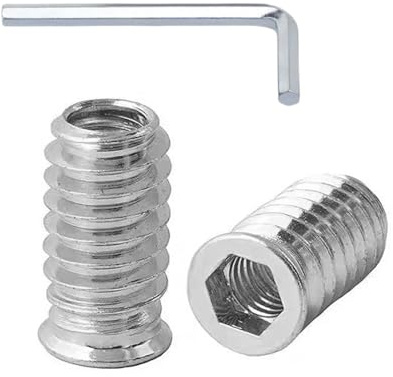 HAISHANG 20 Piezas Insertos Roscados M6x15mm, Tuercas Hexagonales para Madera, Tuercas de Inserción con Cabeza Plana para Muebles de Madera
