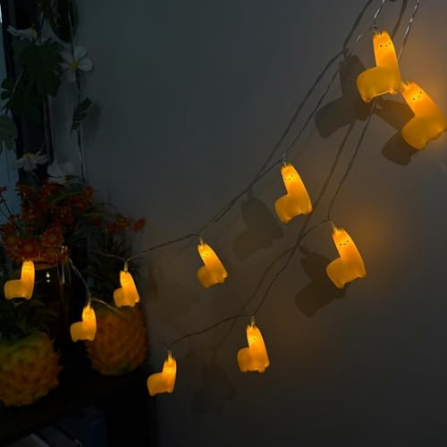 Riaxuebiy Lama-Lichterketten Batteriebetriebene Gelb Alpaka-Lichterketten Dekoratives Nachtlicht für Weihnachten Urlaub Hochzeit Kinderzimmer Dekoration (1.65m/10led)