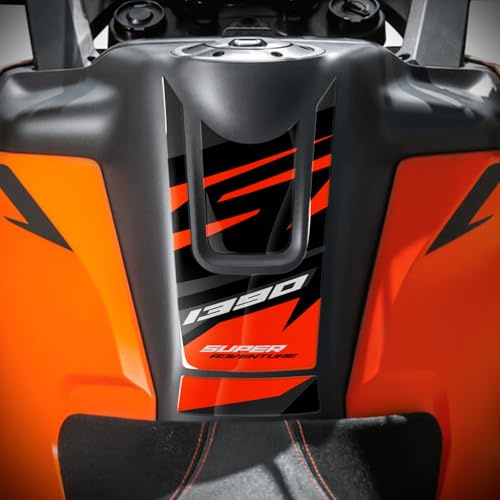 Adhesivo para depósito de resina 3D compatible con KTM 1390 Super Adventure S 2025-2026 Protección contra golpes y arañazos Accesorios para motos fabricados en Italia GP-1390SAS-26 (Negro Naranja)