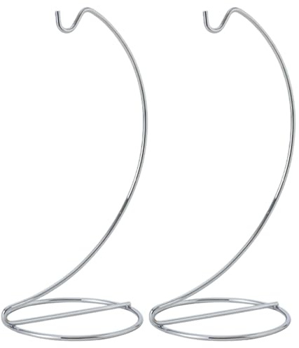 CAKEEYUM 2PCS Ornament Hangers Display Stand 9.1 Height Iron Glass Ornament Display Stand for Air Plant Holder Terrariums Crystal Ball Wedding Home Office Hangers, Hanger