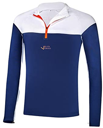 Black Crevice Herren Zipper Funktionsshirt (navy/weiß, XXL)