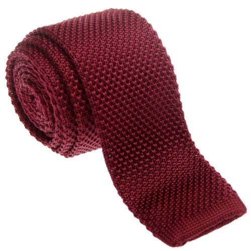 Retreez Cravate vintage tricotée élégante style décontracté Homme 5 cm fine - Rouge bordeaux