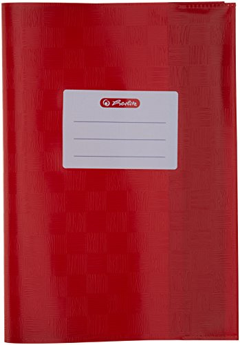Herlitz 5205034 Hefthülle A5 Baststruktur, 25 Stück, rot