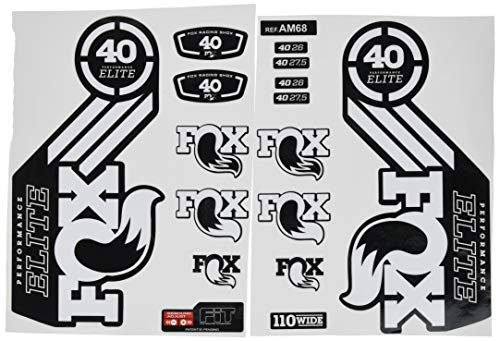 Ecoshirt Sticker Fork Fox 40 Elite Series Am68 Aufkleber Decals Autocollants Adesivi Forcela Gabel Fourche, Weiß